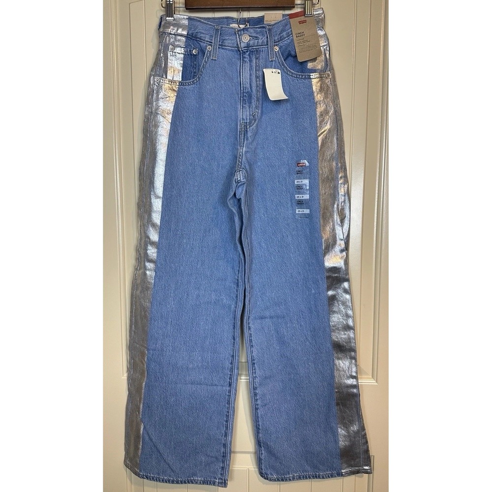 NWT Levi's Cinch Baggy High Rise Loose straight leg jeans sz 25 x 31 $79 cotton